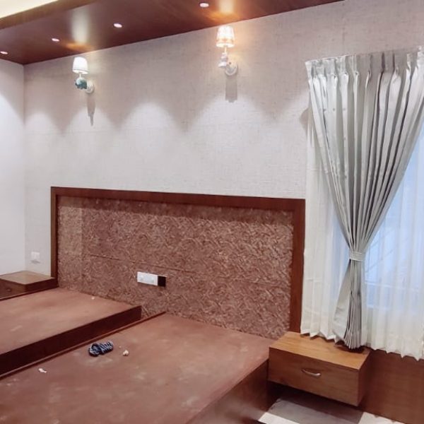 Main Curtains with sheer Curtains and double Rods