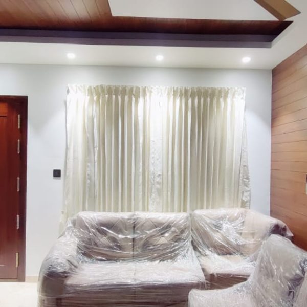 Main Curtains with sheer Curtains and double Rods